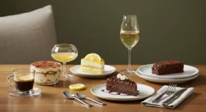 Olive Garden desserts paired with espresso, prosecco, and Moscato