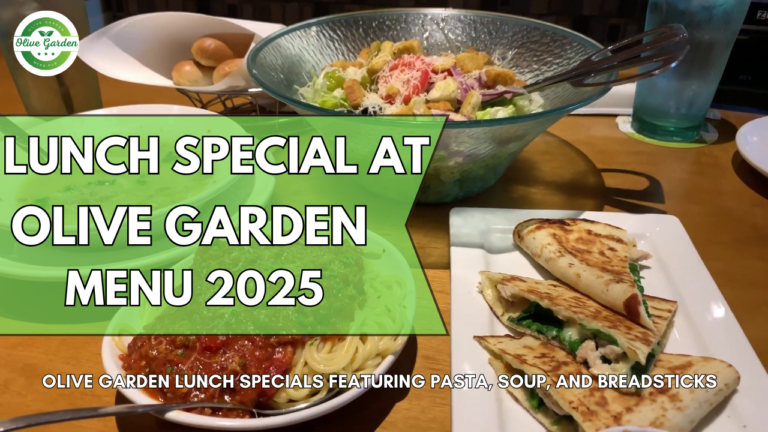 Olive Garden lunch specials featuring pasta, soup, and breadsticks