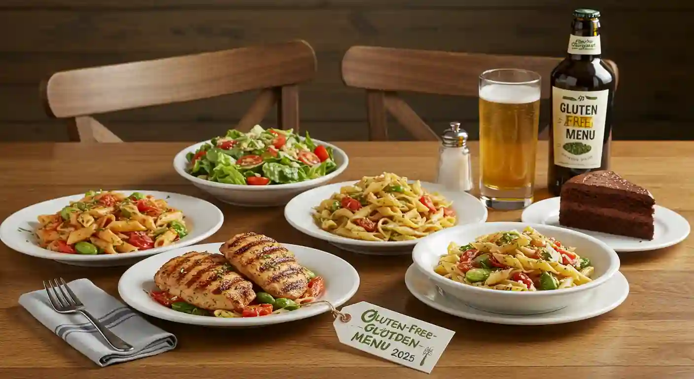 Gluten-free dishes at Olive Garden table